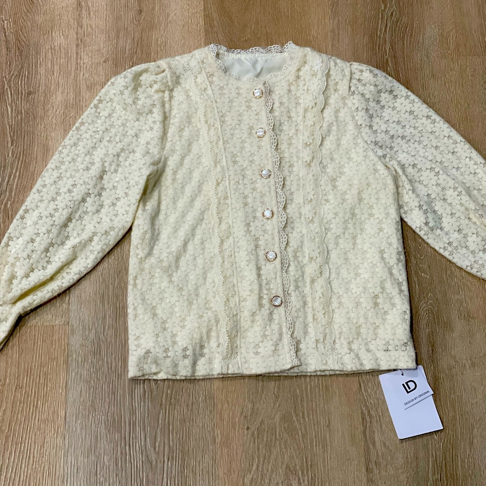 Ivory Lace Button-up blouse